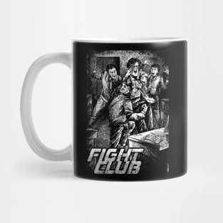 fight club hand drawing illustration design Mug